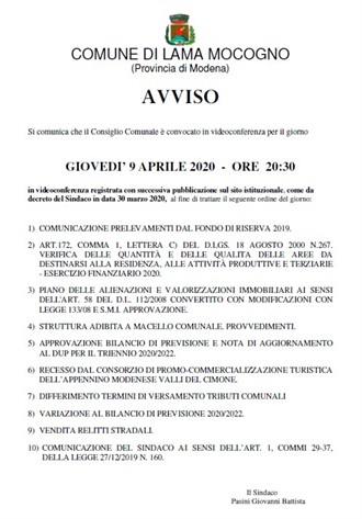 Avviso di convocazione