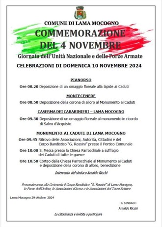 Celebrazioni  del 4 novembre