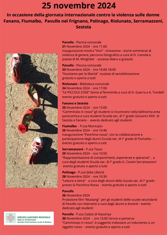 Locandina iniziative 25 novembre