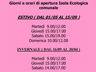 Orari di apertura