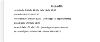 Orario di ambulatorio