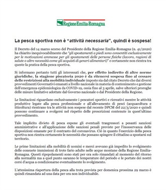 Sospensione pesca sportiva