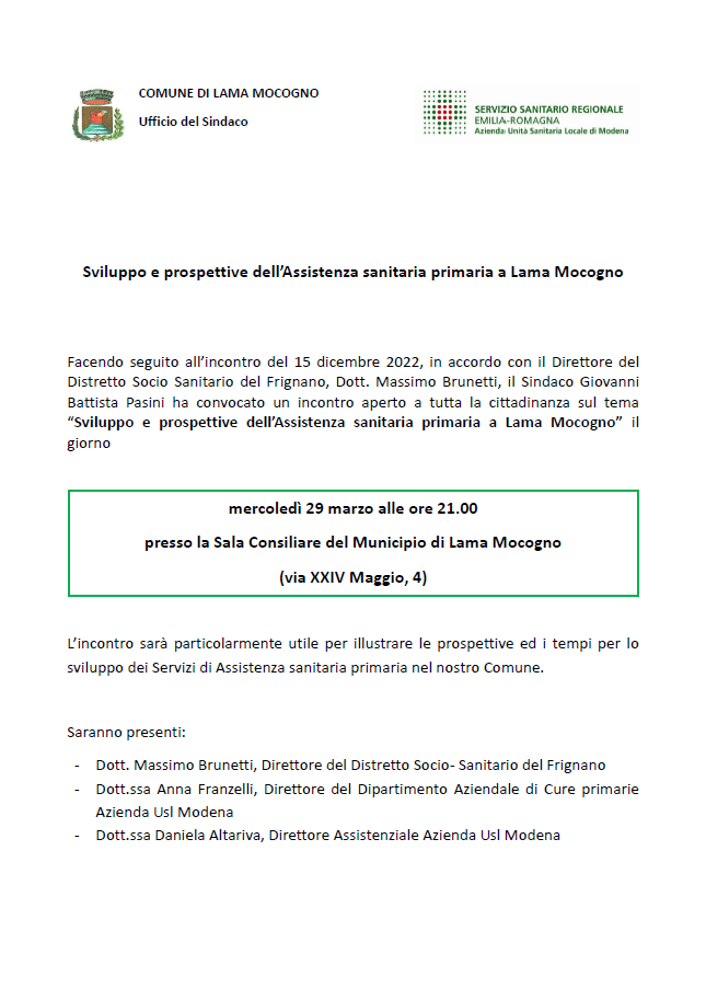 Incontro del 29 marzo 2023