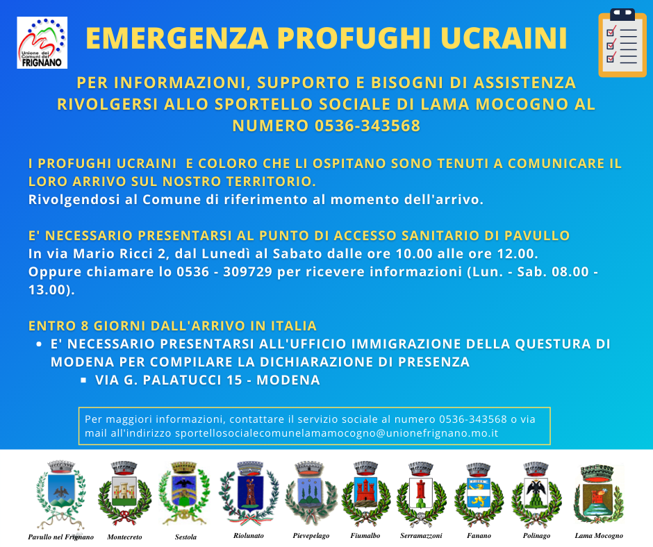 Emergenza profughi informazioni utili