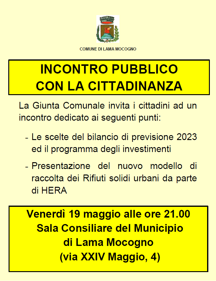 Invito per il 19 maggio